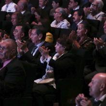 Homenajeados durante la ceremonia.