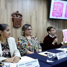 Presídium durante la rueda de prensa