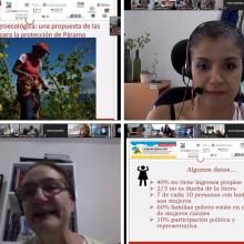 participantes en la videocoferencia de mujeres rurales