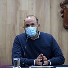 Rector General de la Universidad de Guadalajara durante la rueda de prensa