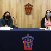 Directivas de UDGVirtual durante la rueda de prensa