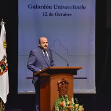 Rector General de la UdeG, doctor Ricardo Villanueva Lomelí durante el evento