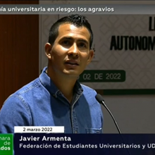Francisco Javier Armenta Araiza, presidente FEU durante su participación 