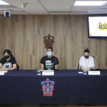 Presídium durante la rueda de prensa