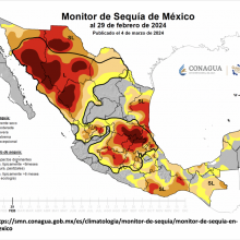 Mapa de México con zonas de mayor riesgo de incendios