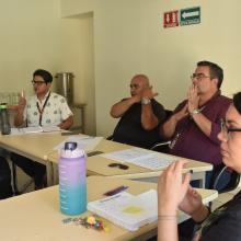 Docentes en el curso de LSM