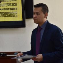 José Esteban Hernánde, durante la presentación de su proyecto