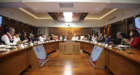 Rueda de prensa para dar a conocer la colecta universitaria 2018 en beneficio de la Cruz Roja Mexicana.