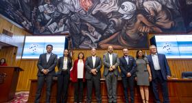 Presídium durante la inauguración de la Consulta Técnica de Alto Nivel para elaborar la Estrategia Regional de la UNESCO sobre Educación para el Desarrollo Sostenible y Ciudadanía Mundial,