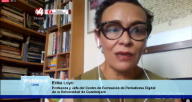 Doctora Erika Loyo durante webinars