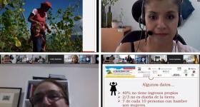 participantes en la videocoferencia de mujeres rurales