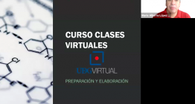 Pantalla de presentación durante el webinario