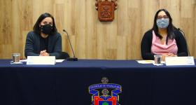 Directivas de UDGVirtual durante la rueda de prensa