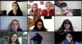 Alumnos de intercambio durante sesión de zoom