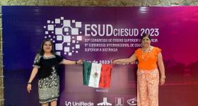 María García Quezada y Graciela Espinosa de la Rosa, académicas de UDGVirtual