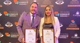 Lidia Janet Vásquez Jarquín y Julio Alejandro Ríos Gutiérrez, egresada y profesor de la maestría en Periodismo Digital de UDGVirtual 