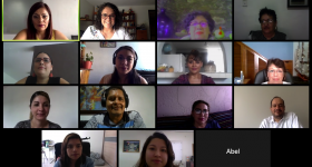 Participantes del coloquio durante la sesión del 14 de julio