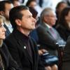 Funcionarios universitarios durante el Informe de actividades 2018 del Sistema de Universidad Virtual